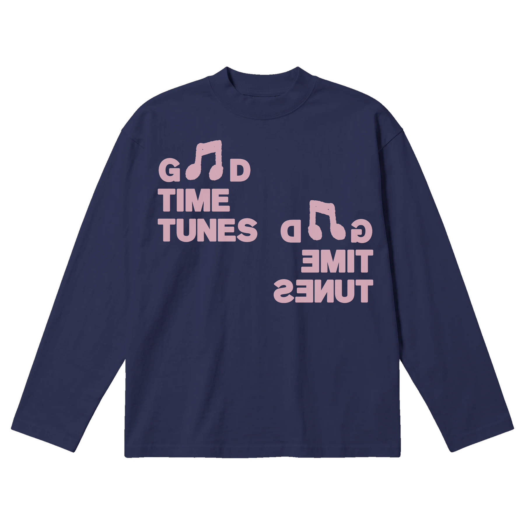 Music News Baggy L/S Tee - Blue - Front
