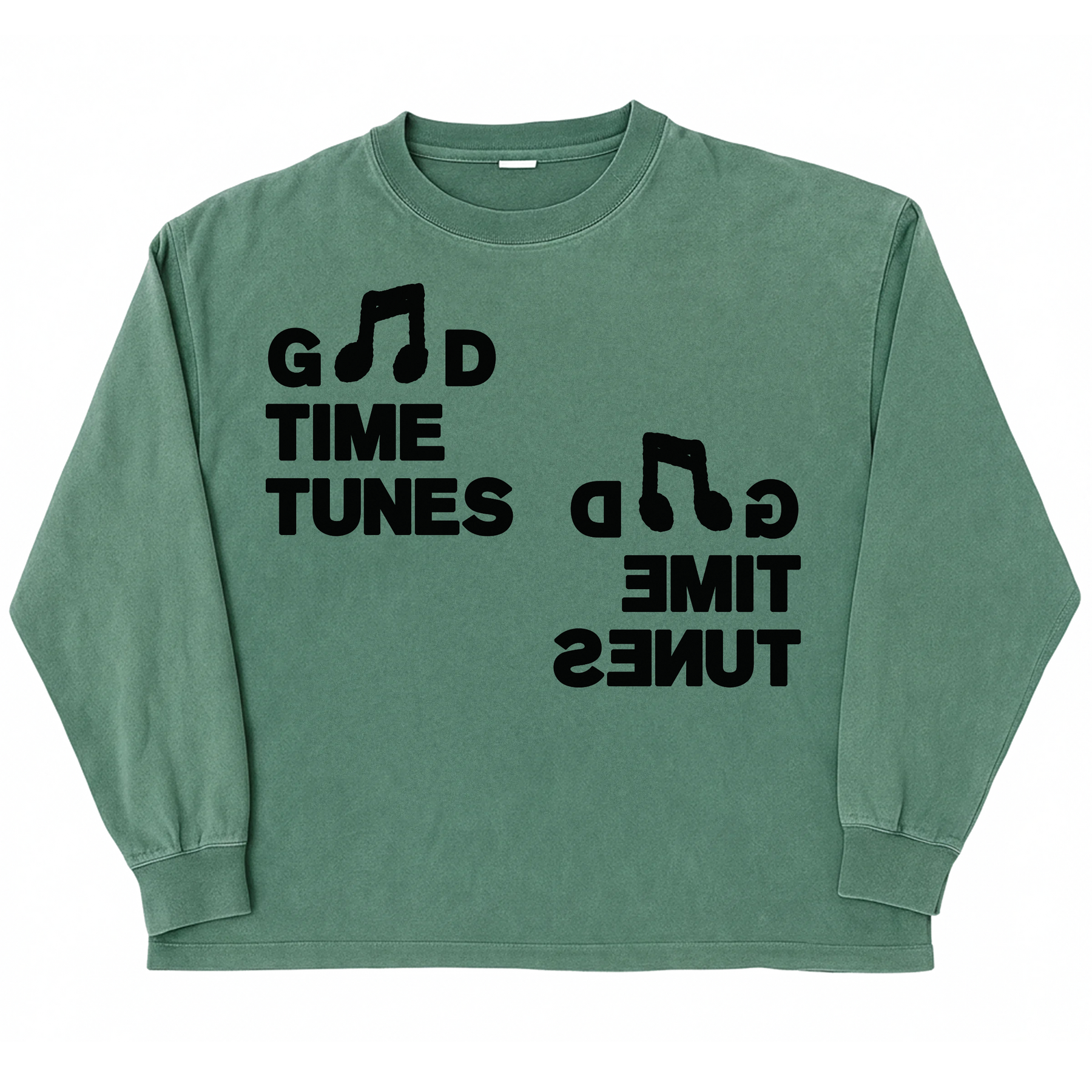Music News L/S Tee - Green - Front