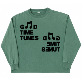 Music News L/S Tee - Green - Front