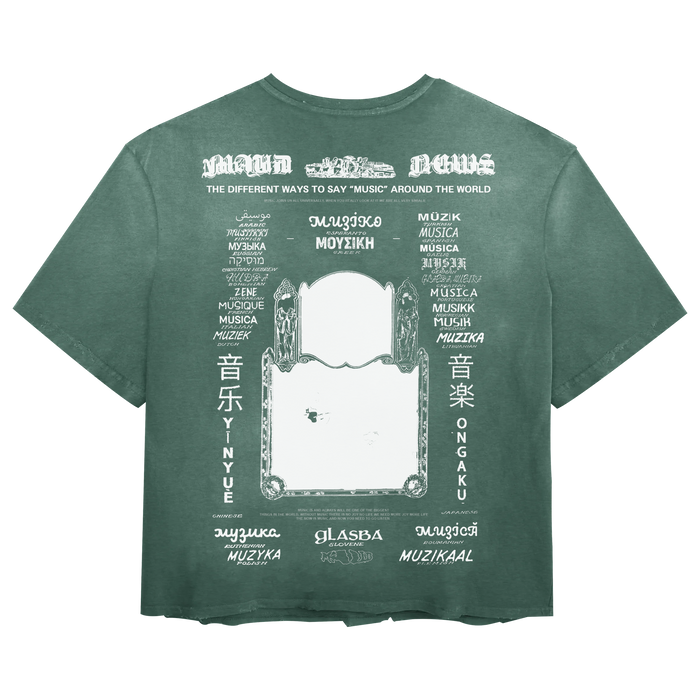 Music News Tee - Green - Back