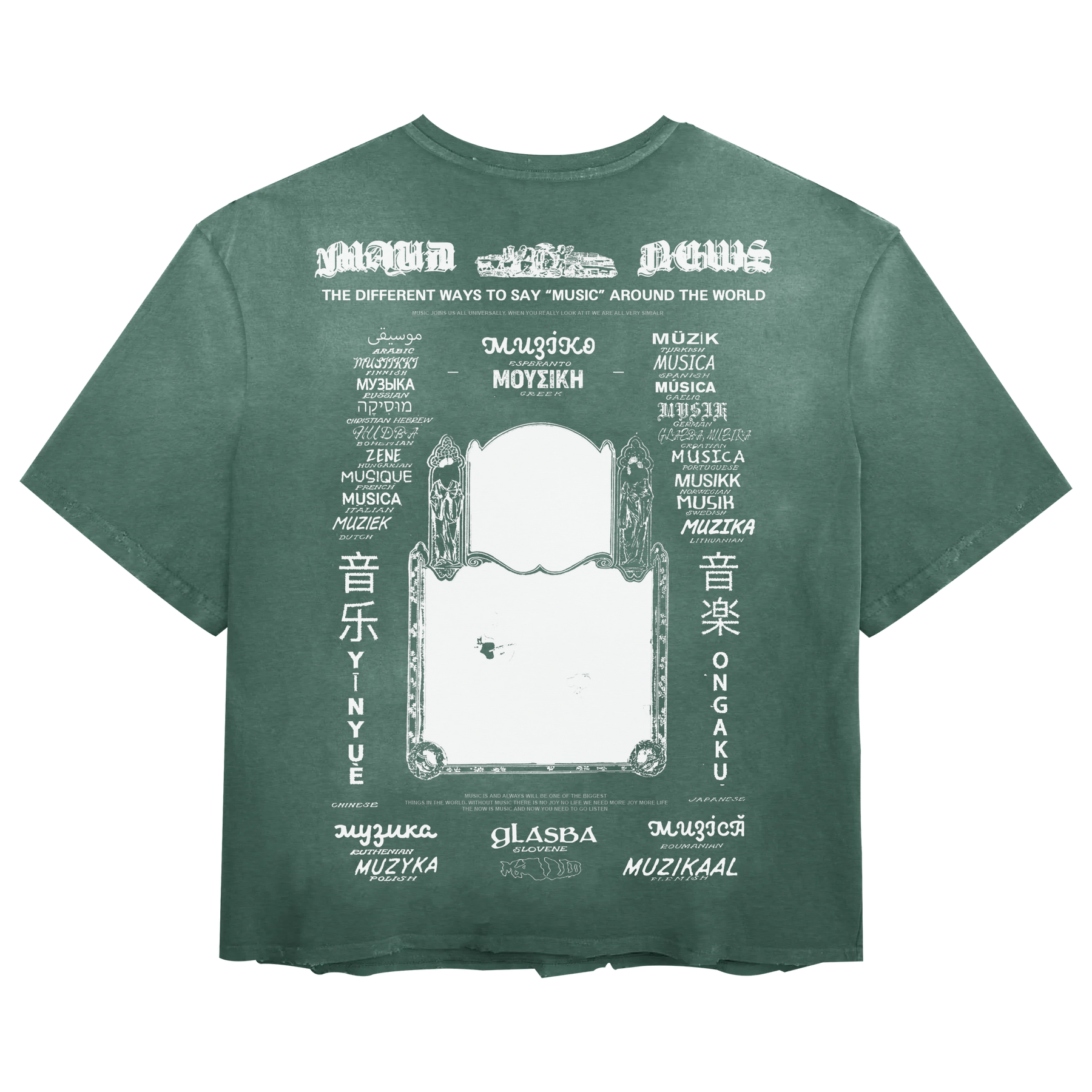 Music News Tee - Green - Back