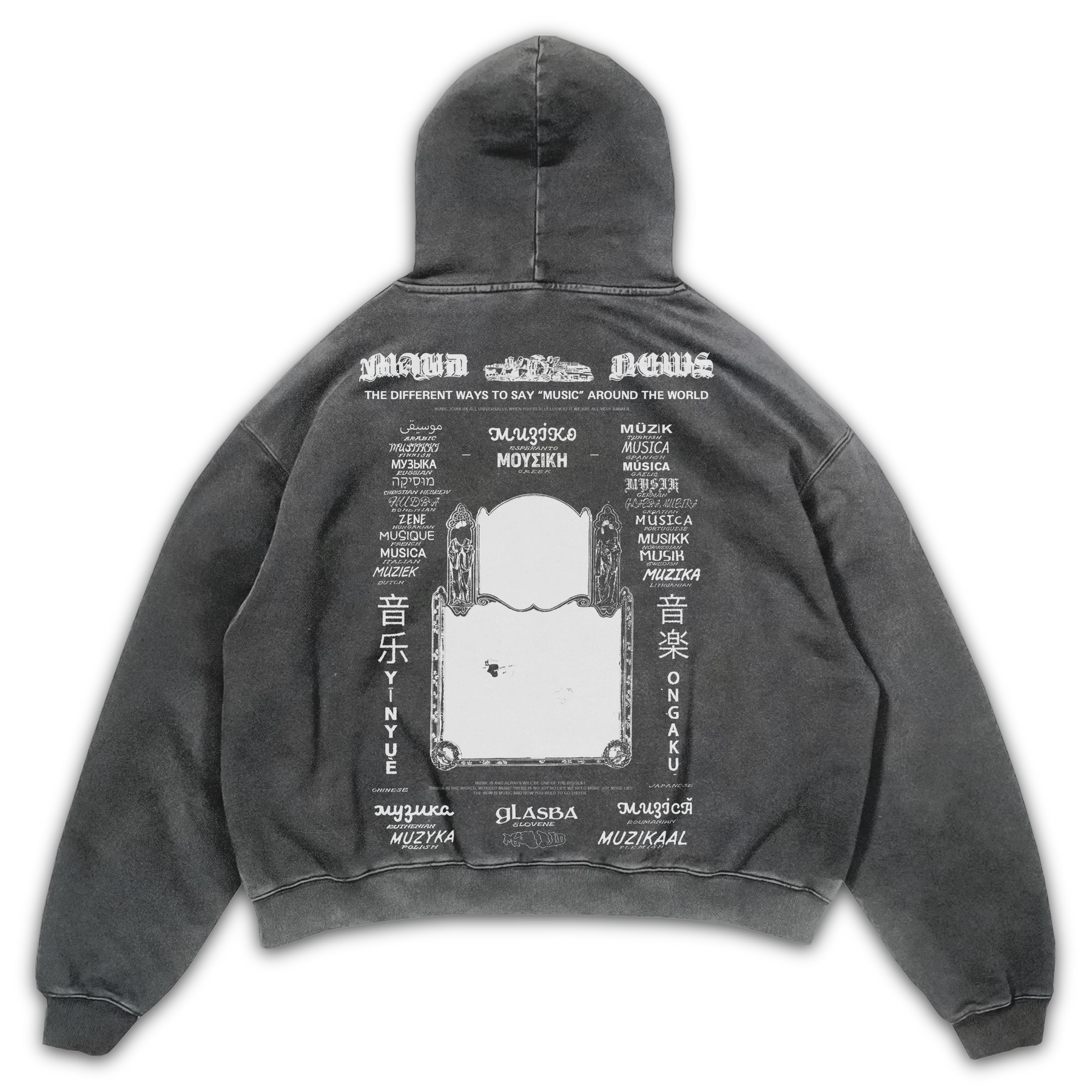 Music News Hoodie - Grey - Back