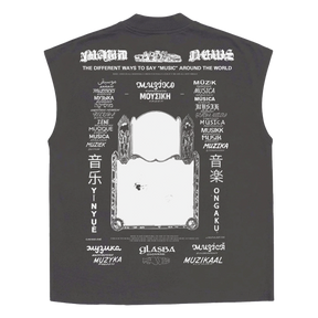 Music News Sleeveless Tee - Grey - Back