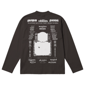 Music News Baggy L/S Tee - Off Black - Back