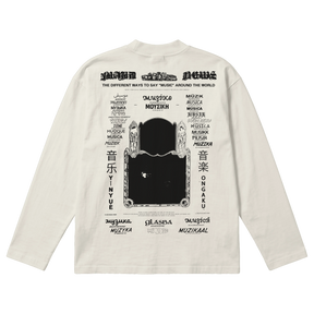 Music News Baggy L/S Tee - Off White - Back
