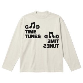 Music News Baggy L/S Tee - Off White - Front