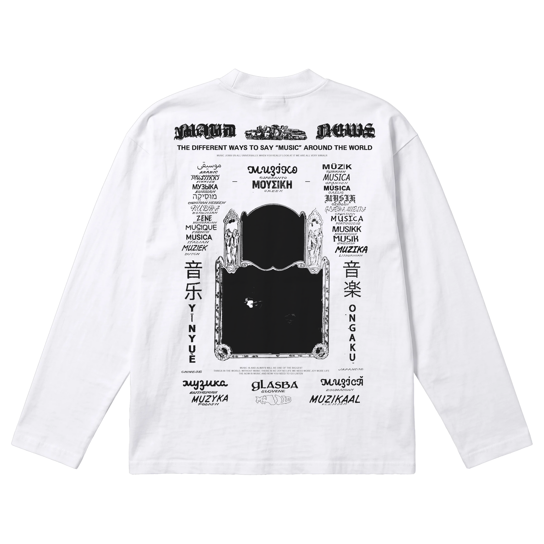 Music News Baggy L/S Tee - White - Back