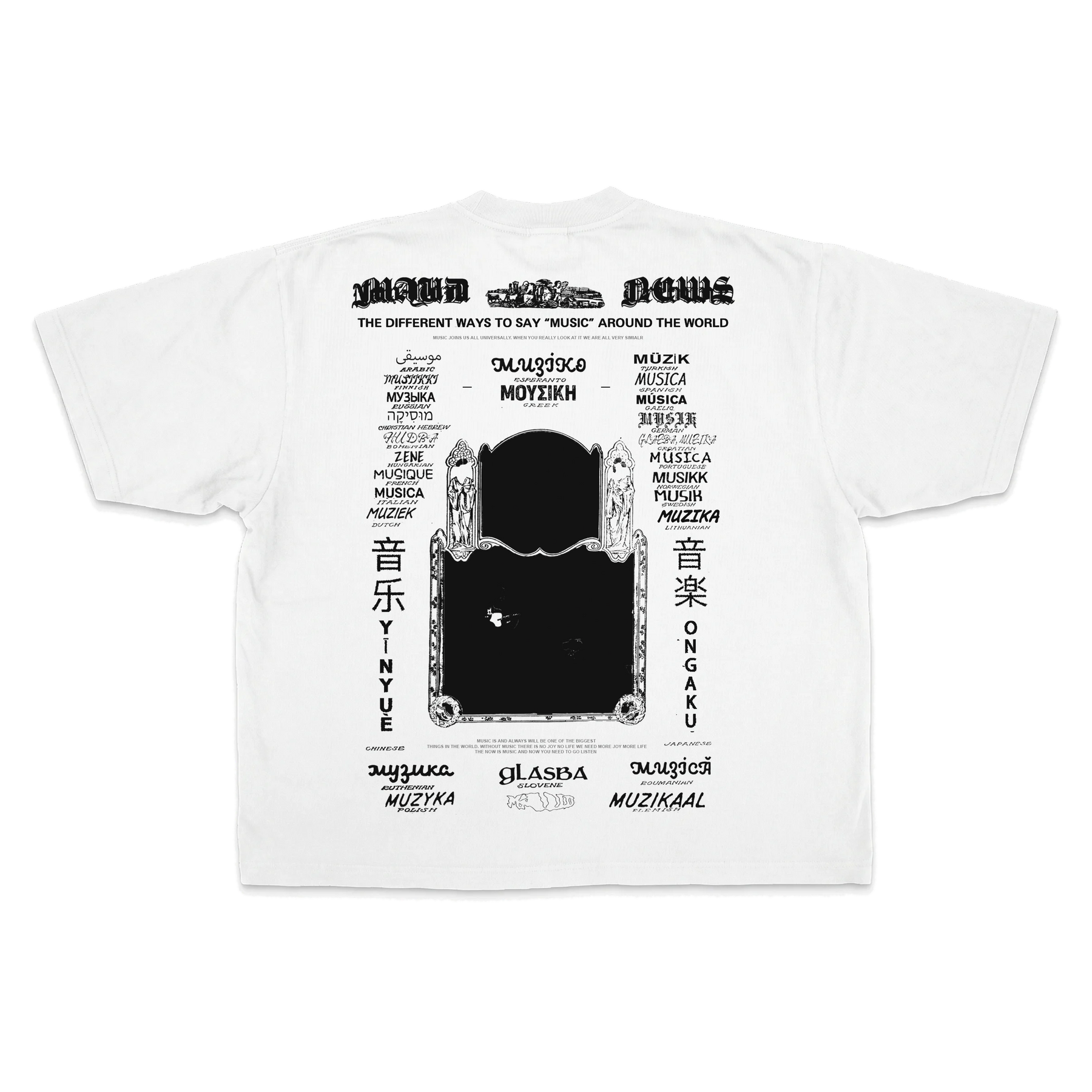 Music News Drop Tee - White - Back