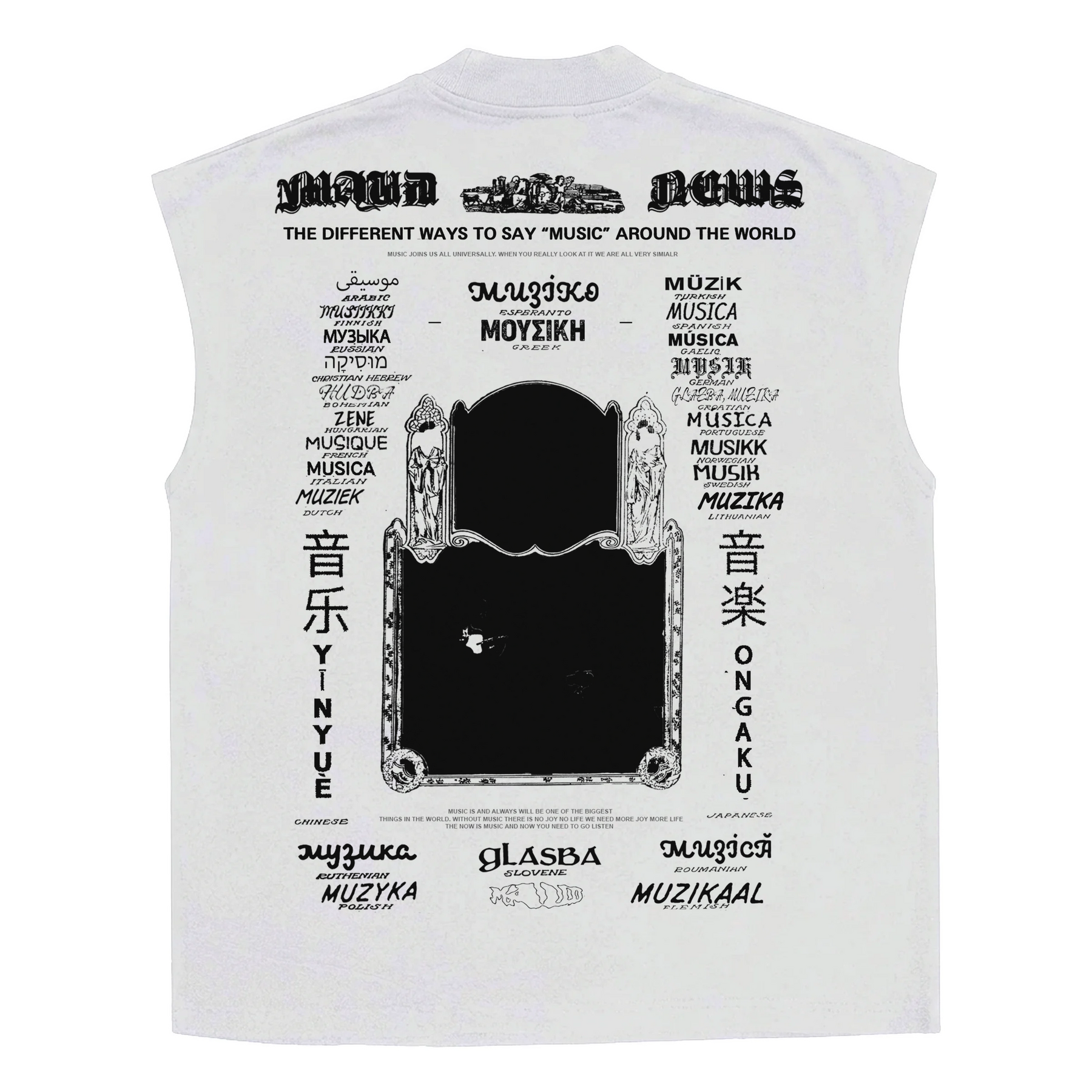 Music News Sleeveless Tee - White - Back