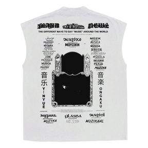 Music News Sleeveless Tee - White - Back
