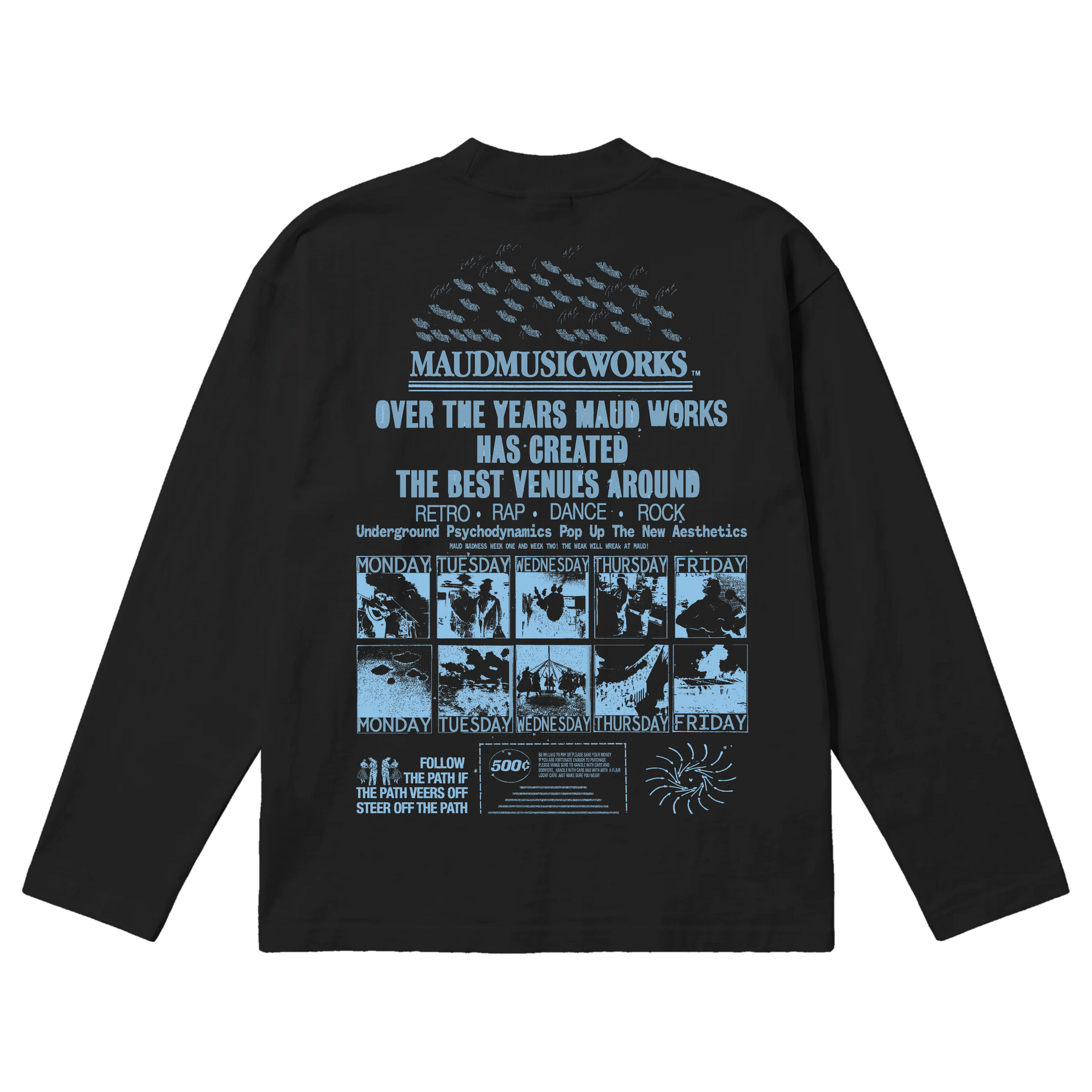 Music Works Baggy L/S Tee - Black - Back