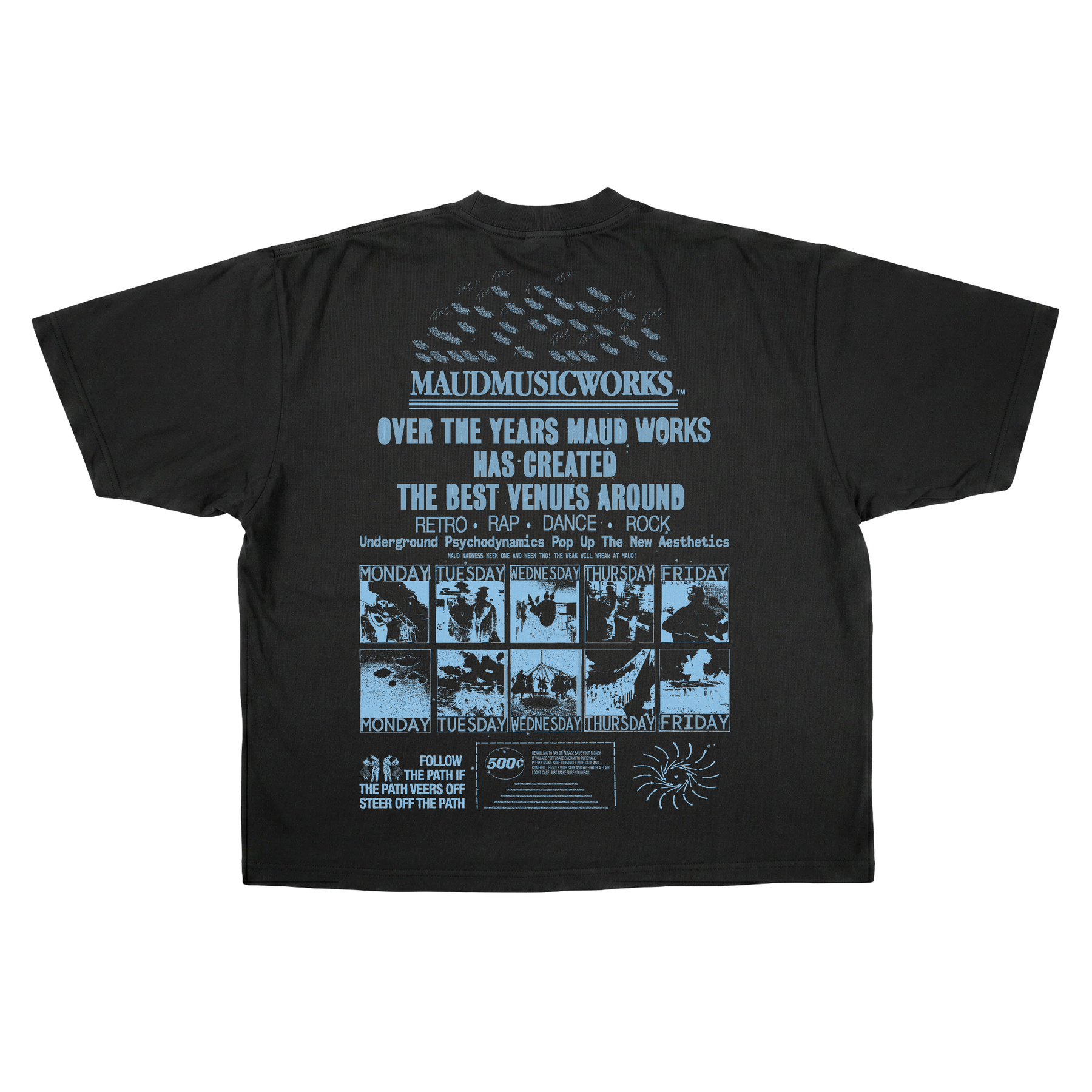 Music Works Drop Tee - Black - Back