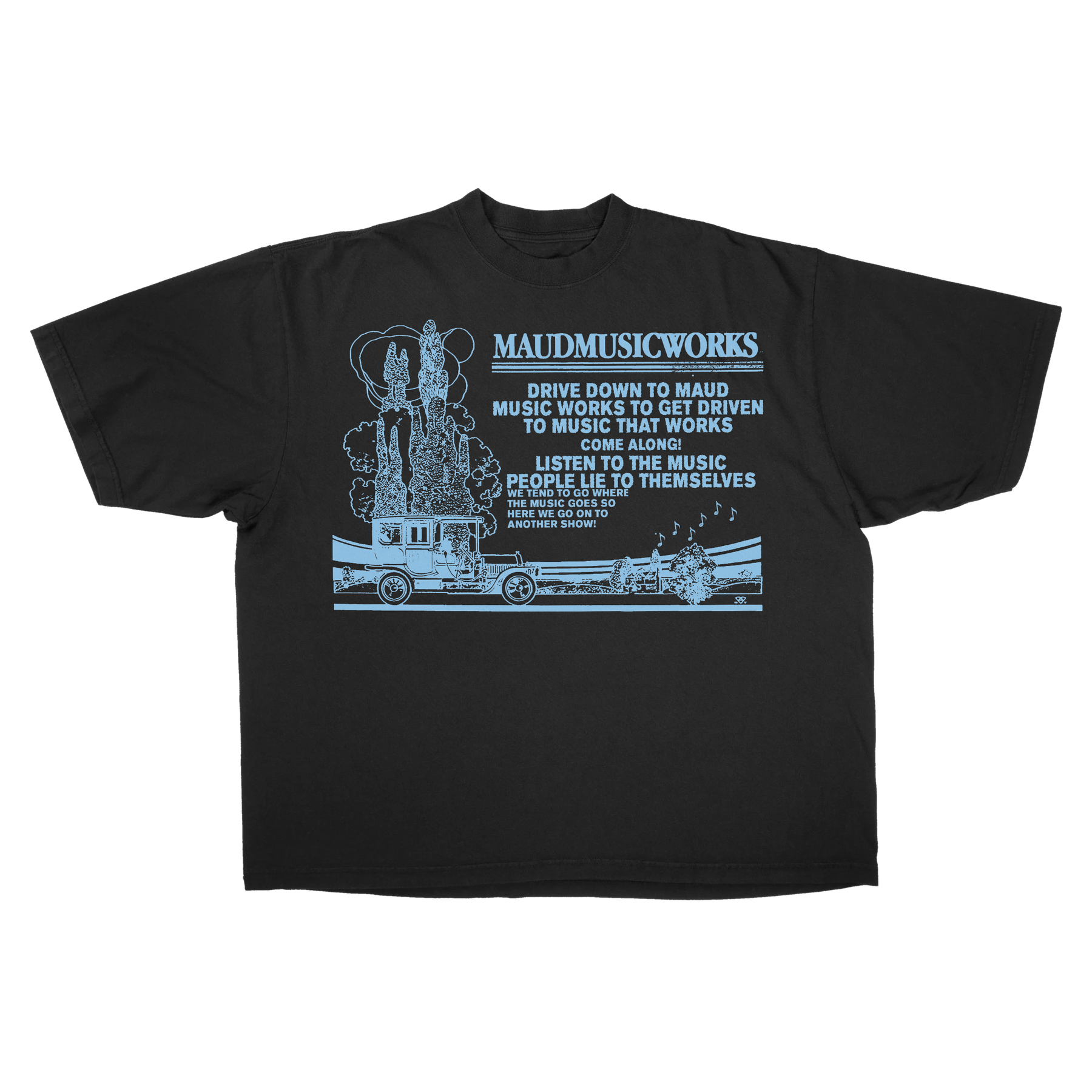 Music Works Drop Tee - Black - Front