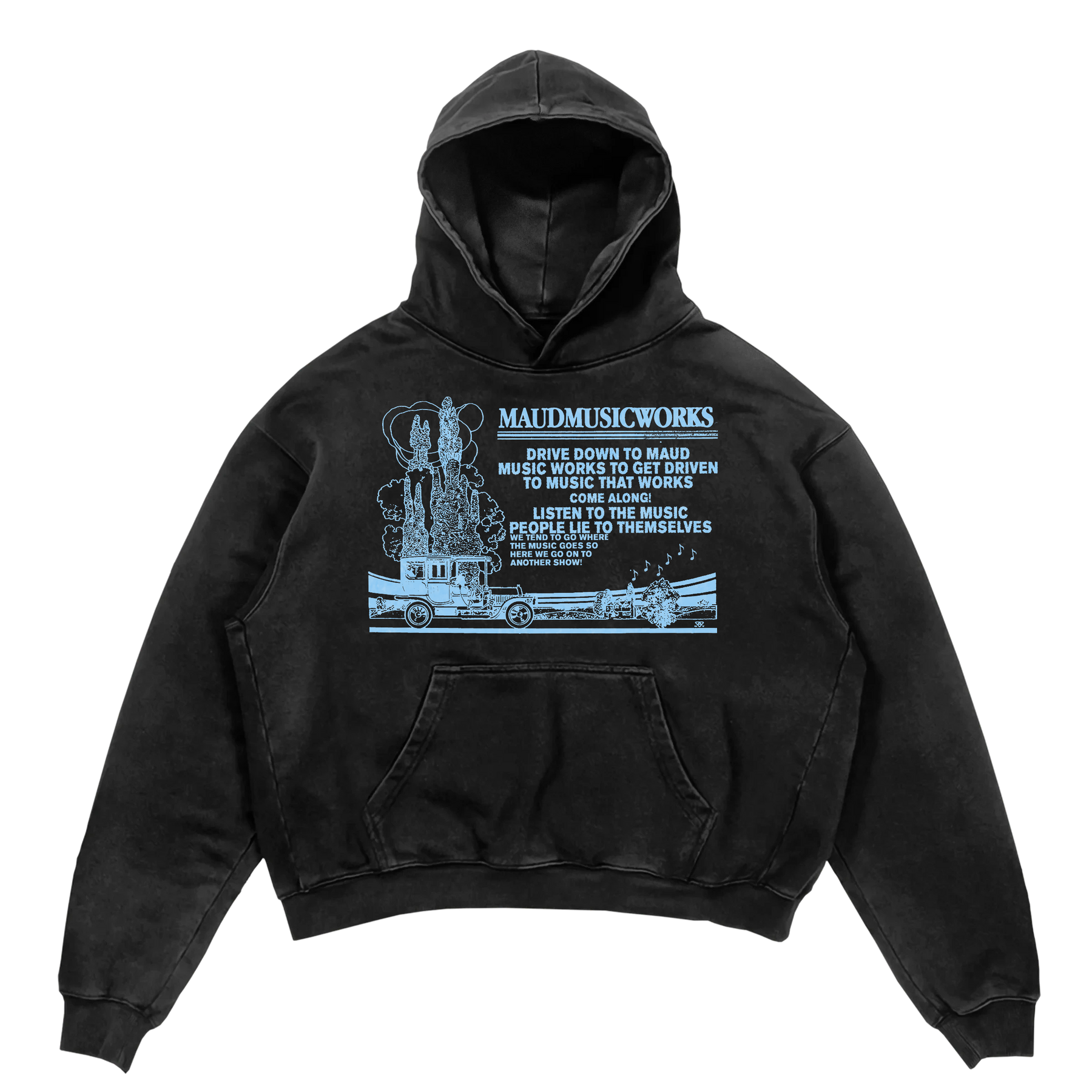 Music Works Hoodie - Black - Front