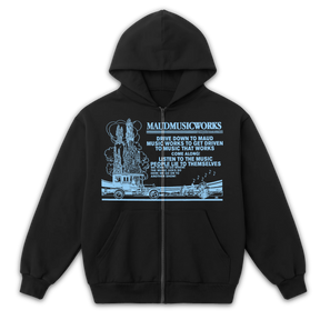 Music Works Zip Up - Black - Front
