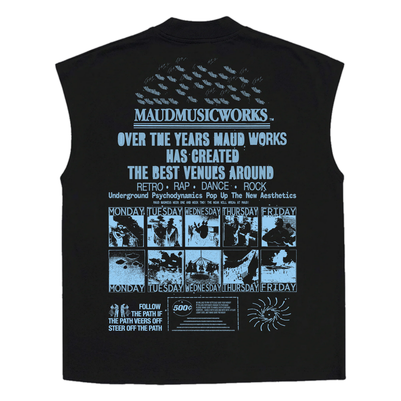 Music Works Sleeveless Tee - Black - Back