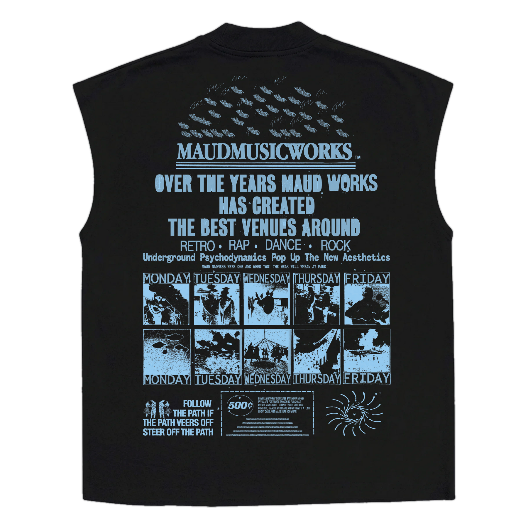 Music Works Sleeveless Tee - Black - Back