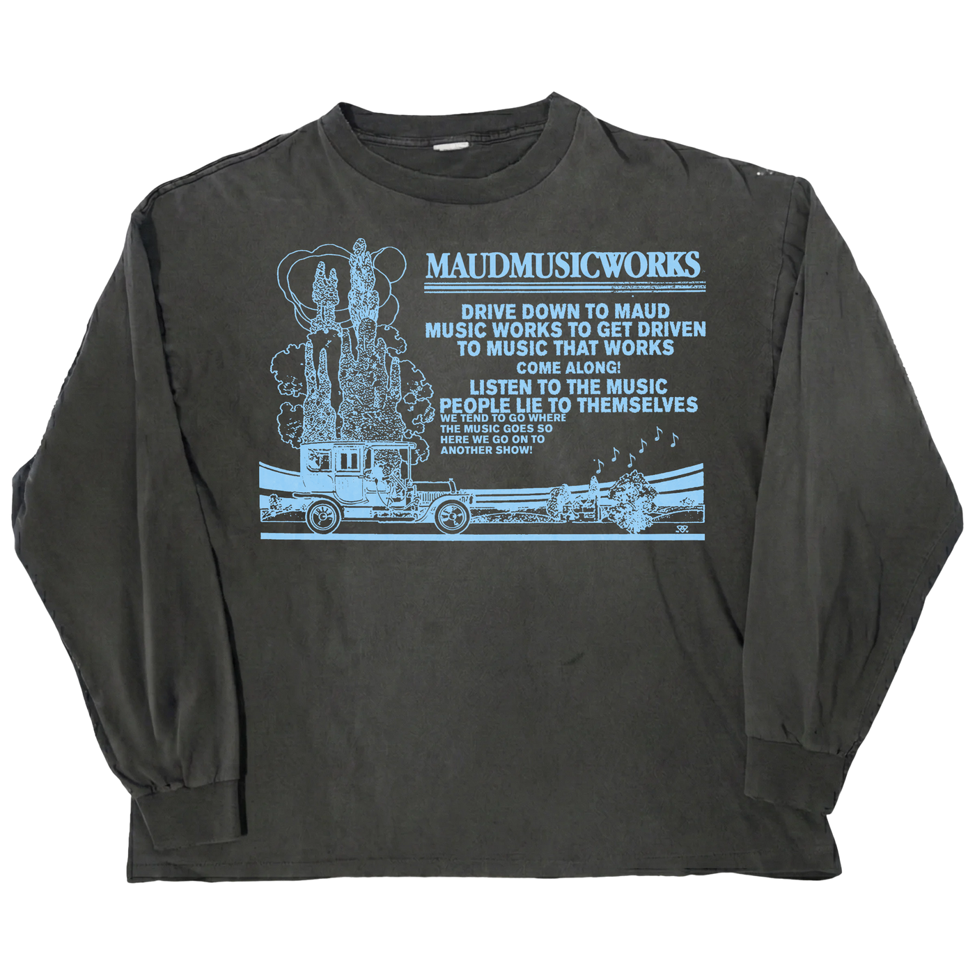 Music Works L/S Tee - Black - Front