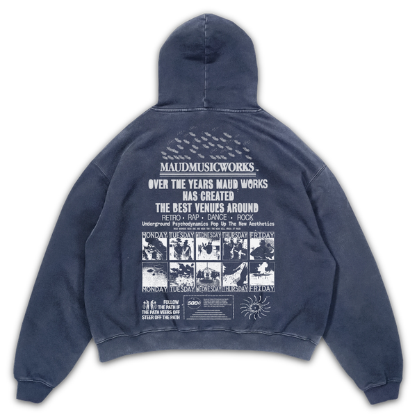 Music Works Hoodie - Blue - Back