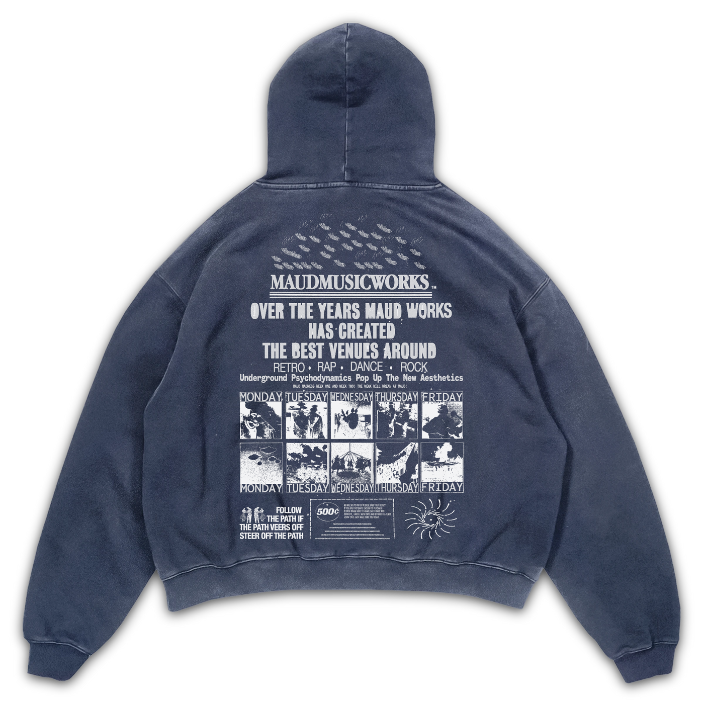 Music Works Hoodie - Blue - Back