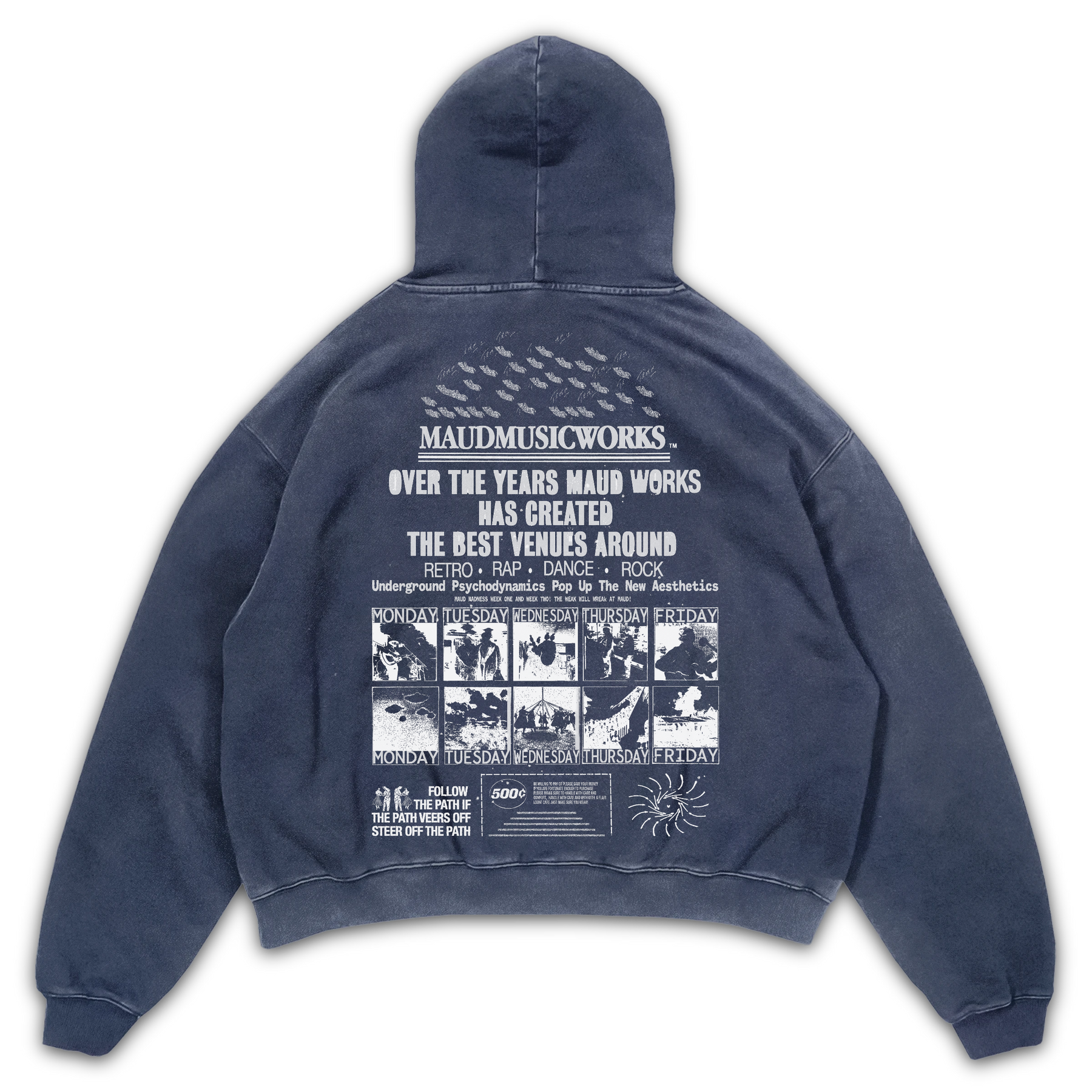 Music Works Hoodie - Blue - Back