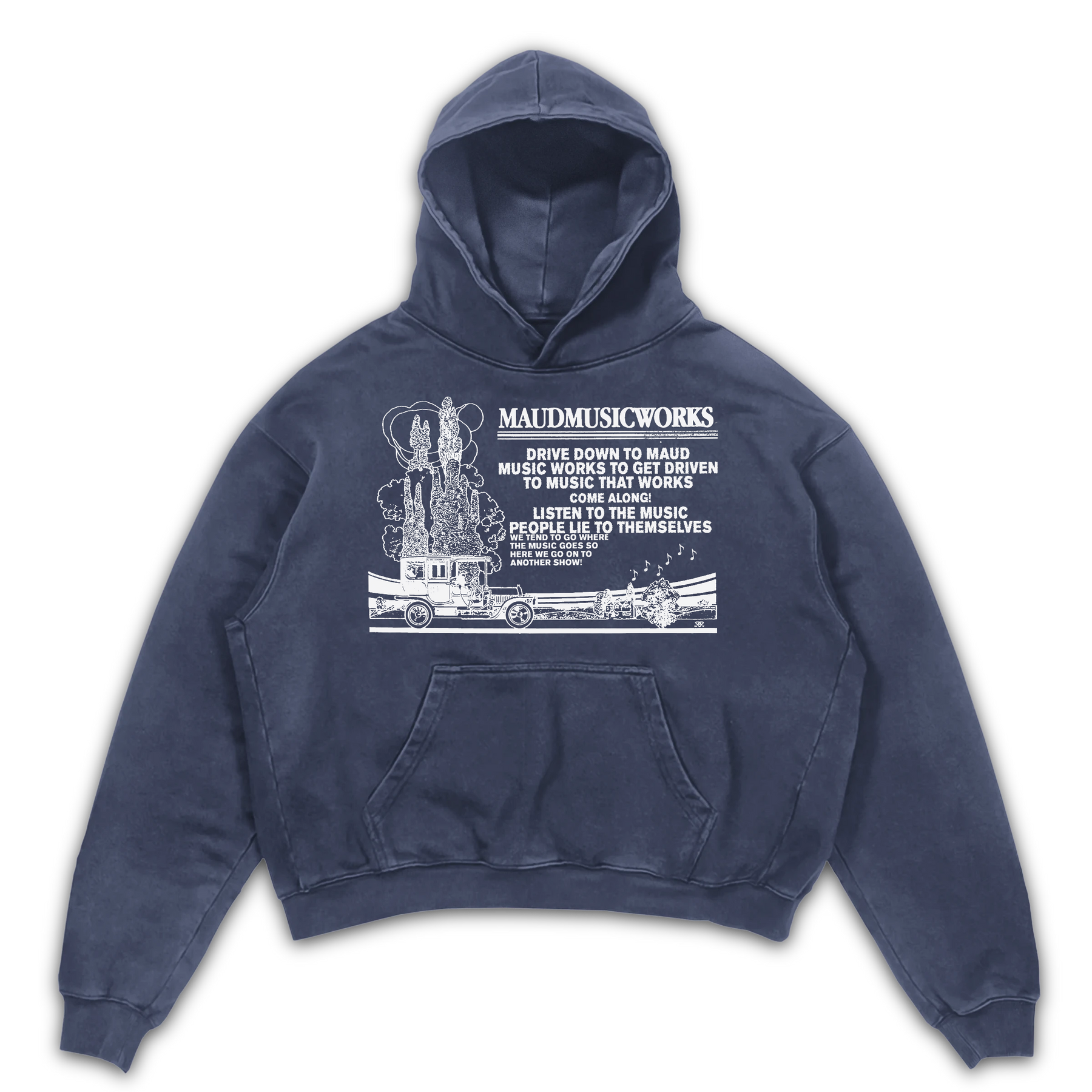 Music Works Hoodie - Blue - Front