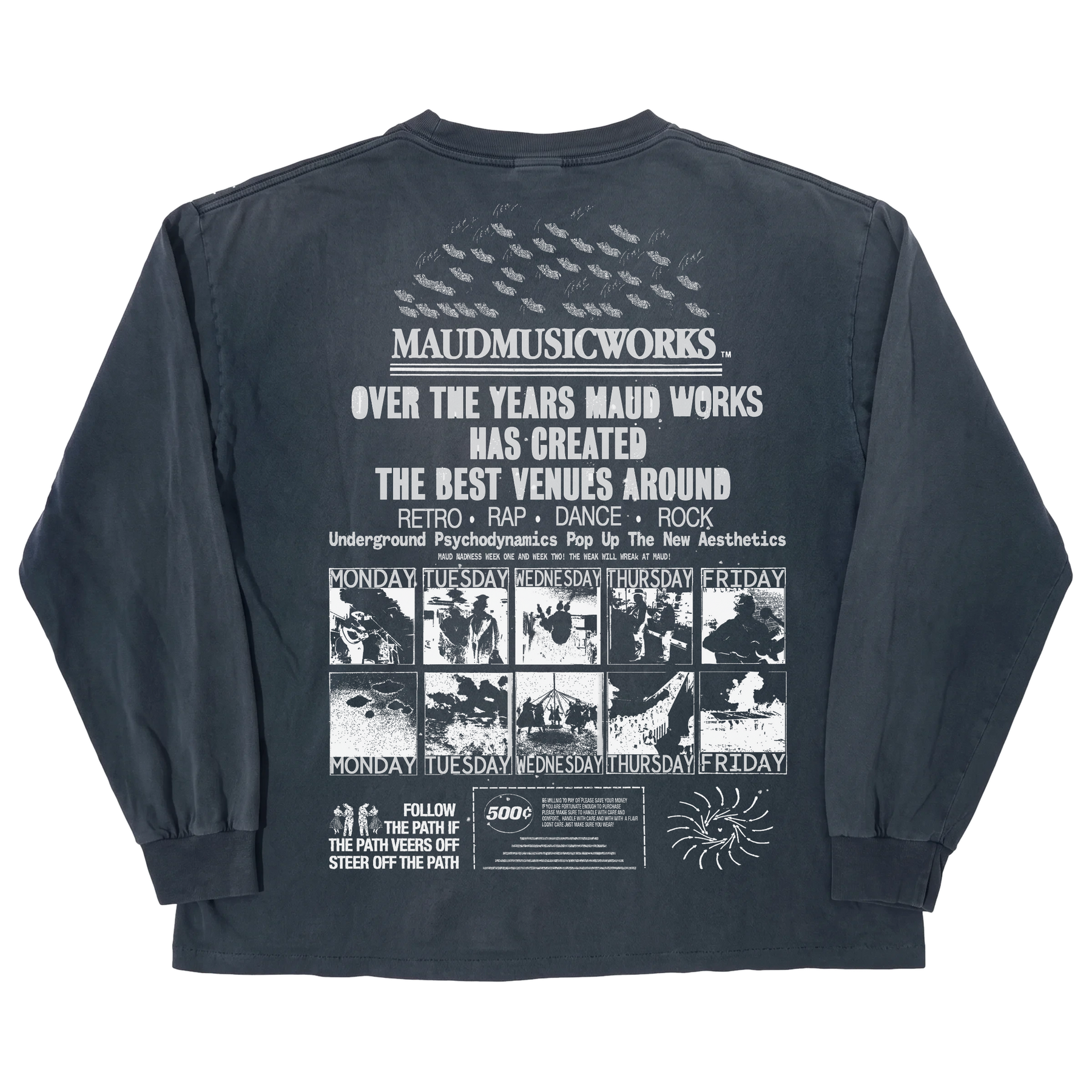 Music Works L/S Tee - Blue - Back