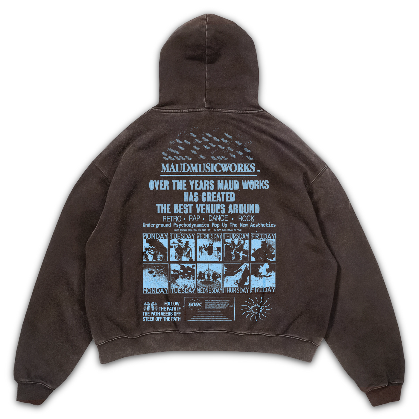 Music Works Hoodie - Brown - Back