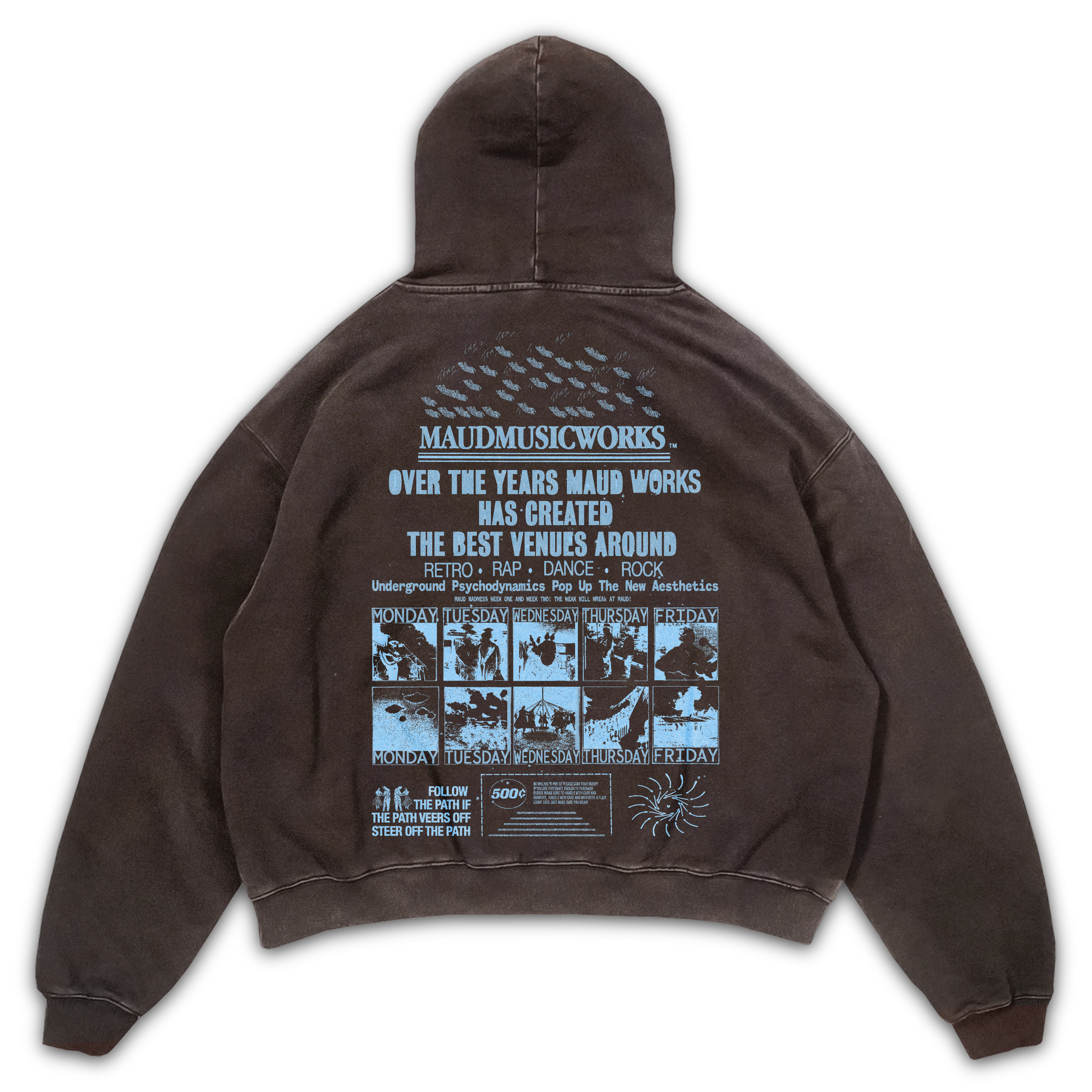 Music Works Hoodie - Brown - Back