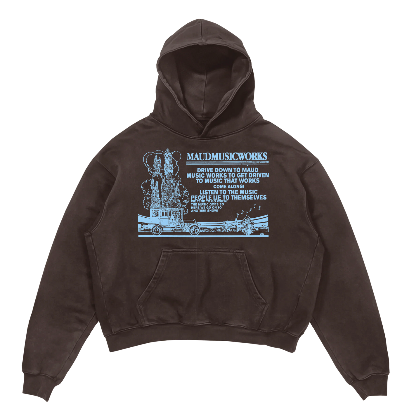 Music Works Hoodie - Brown - Front