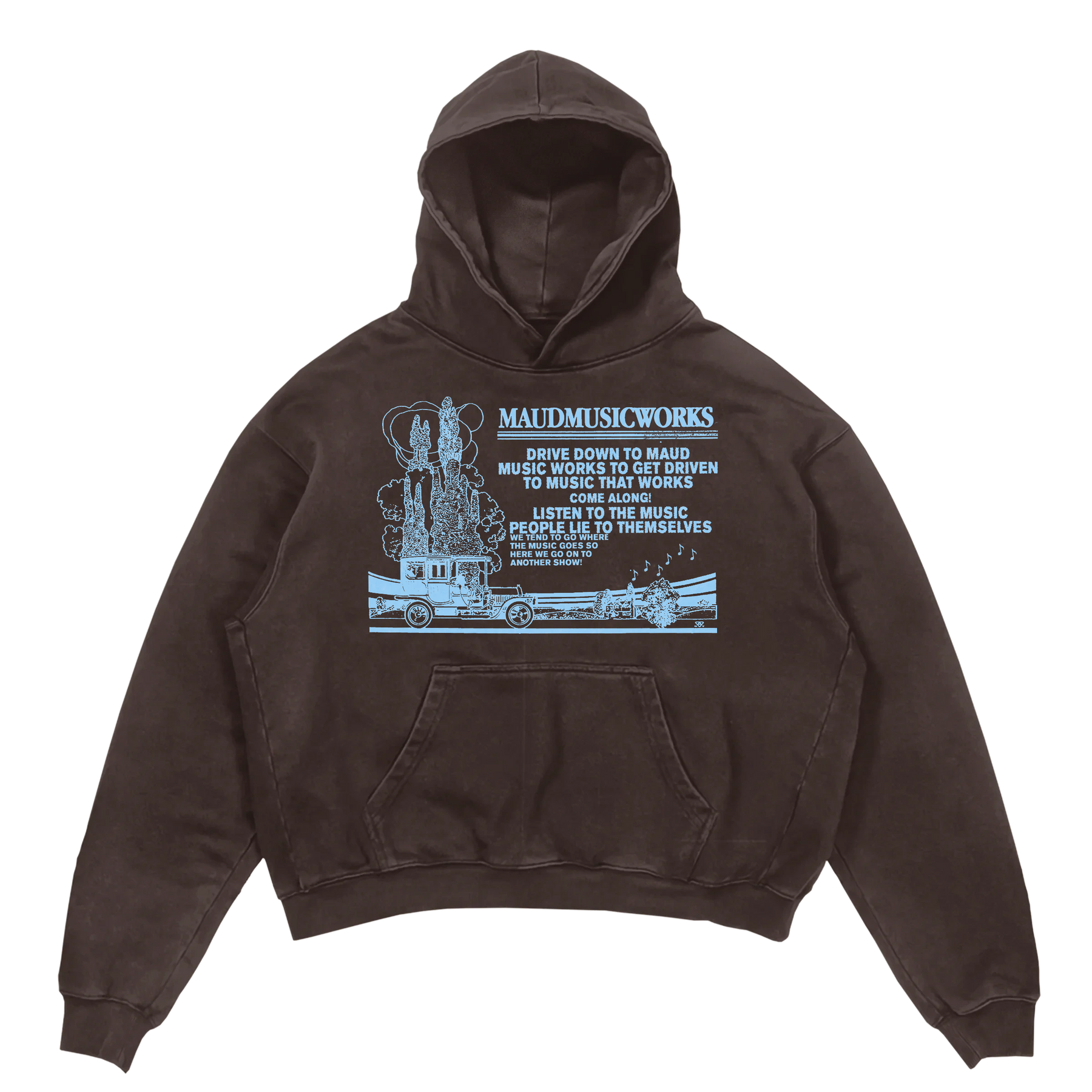 Music Works Hoodie - Brown - Front