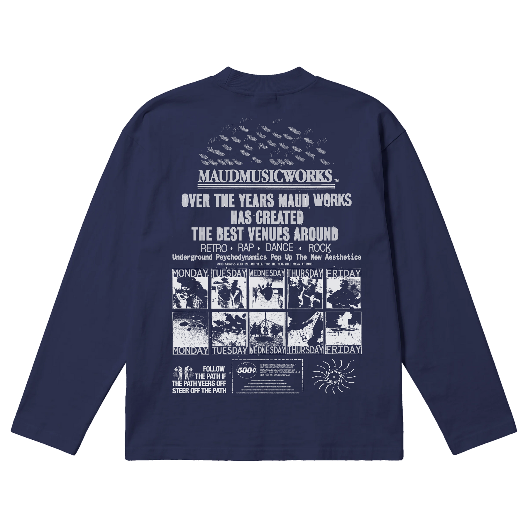 Music Works Baggy L/S Tee - Blue - Back