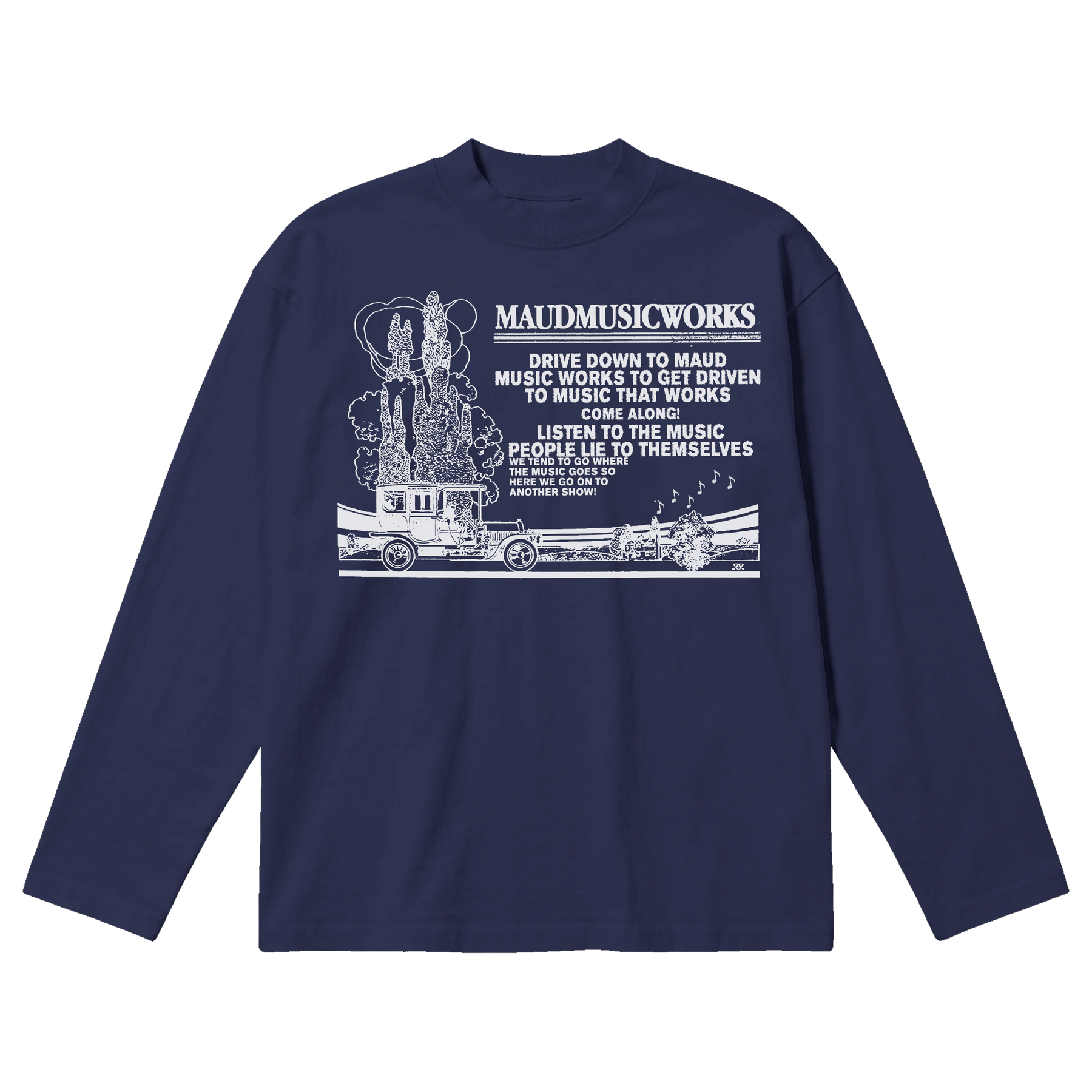 Music Works Baggy L/S Tee - Blue - Front