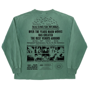 Music Works L/S Tee - Green - Back