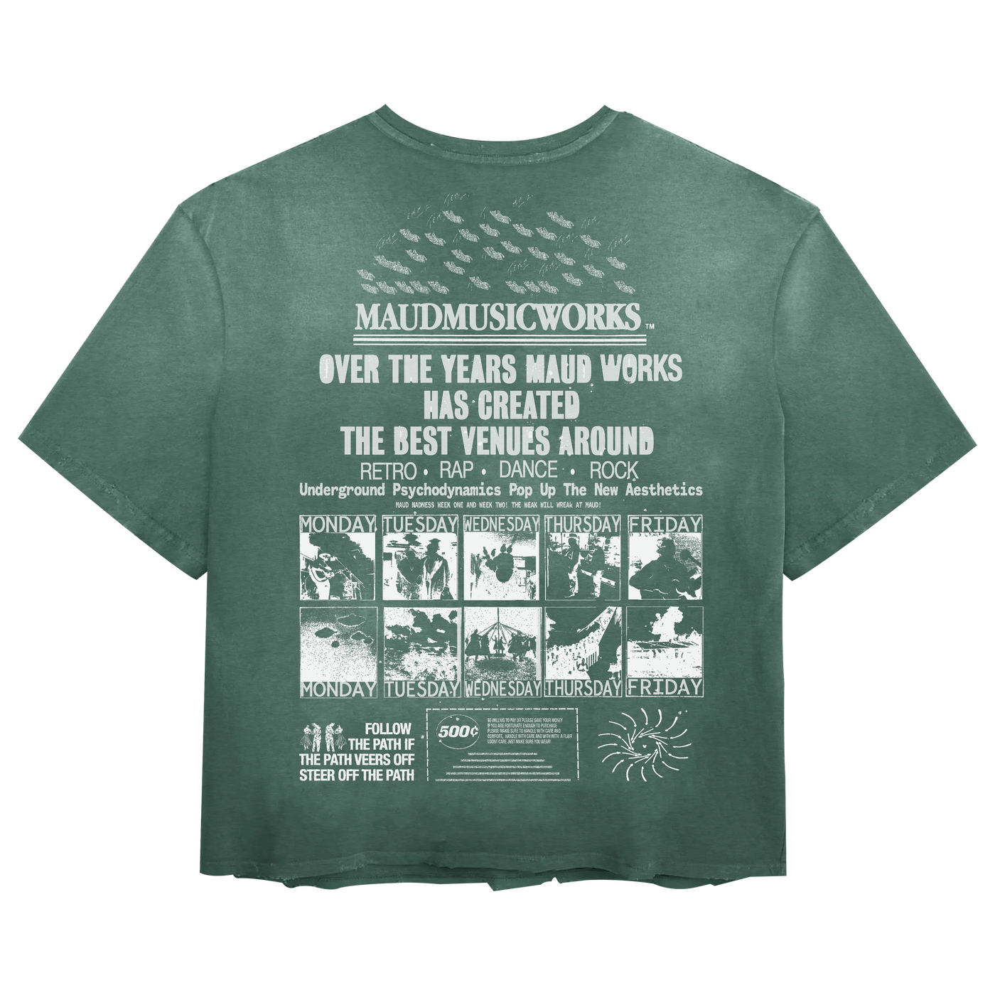 Music Works Tee - Green - Back