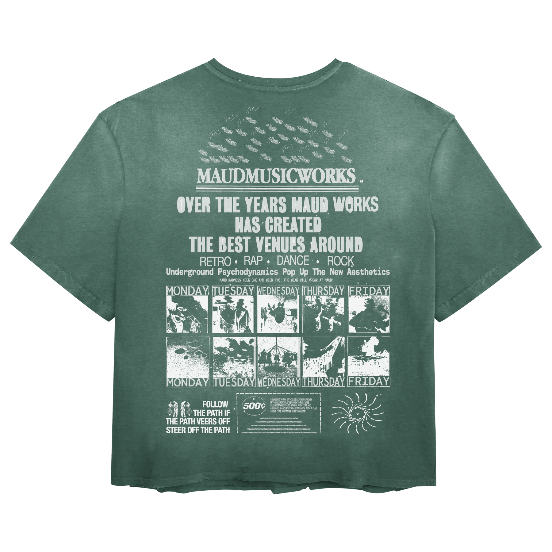 Music Works Tee - Green - Back