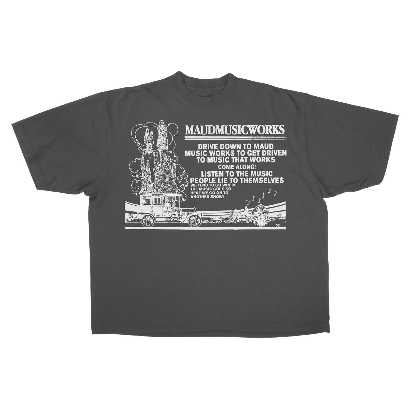 Music Works Baggy Tee - Grey - Front
