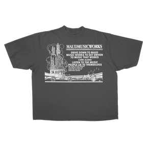 Music Works Drop Tee - Grey - Front