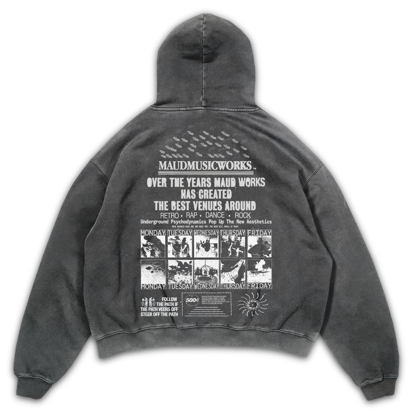 Music Works Hoodie - Grey - Back