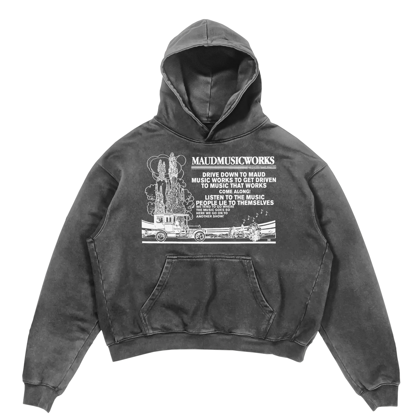 Music Works Hoodie - Grey - Front