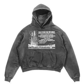 Music Works Hoodie - Grey - Front