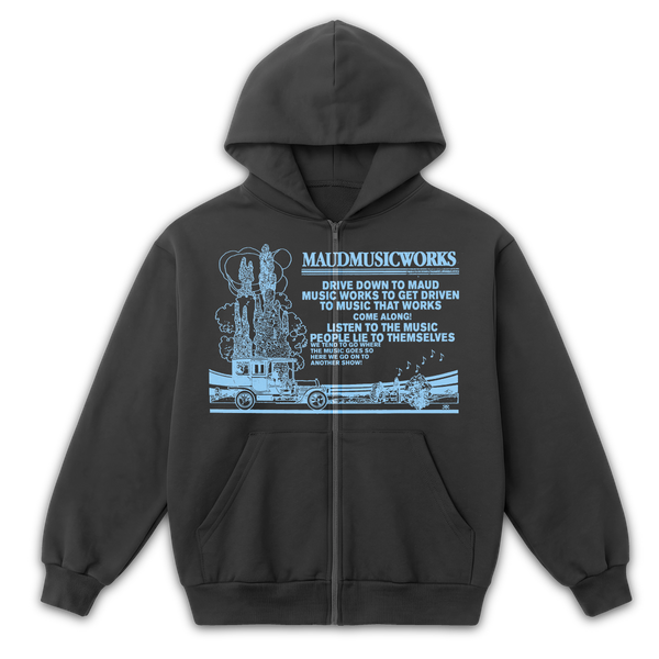 Music Works Zip Up - Grey - Front
