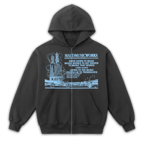 Music Works Zip Up - Grey - Front