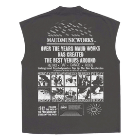 Music Works Sleeveless Tee - Grey - Back