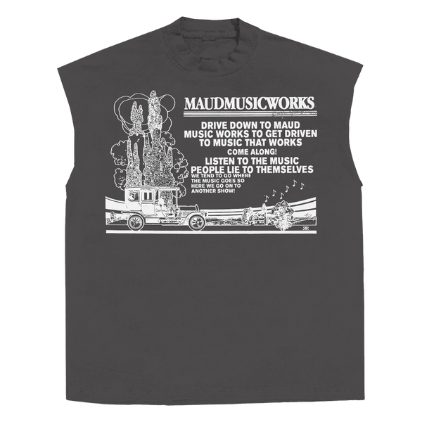 Music Works Sleeveless Tee - Grey - Front