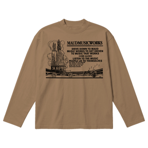 Music Works Baggy L/S Tee - Latte - Front