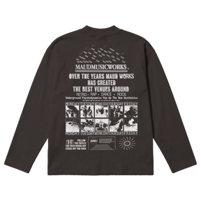 Music Works Baggy L/S Tee - Off Black - Back