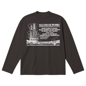 Music Works Baggy L/S Tee - Off Black - Front