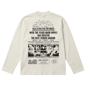 Music Works Baggy L/S Tee - Off White - Back