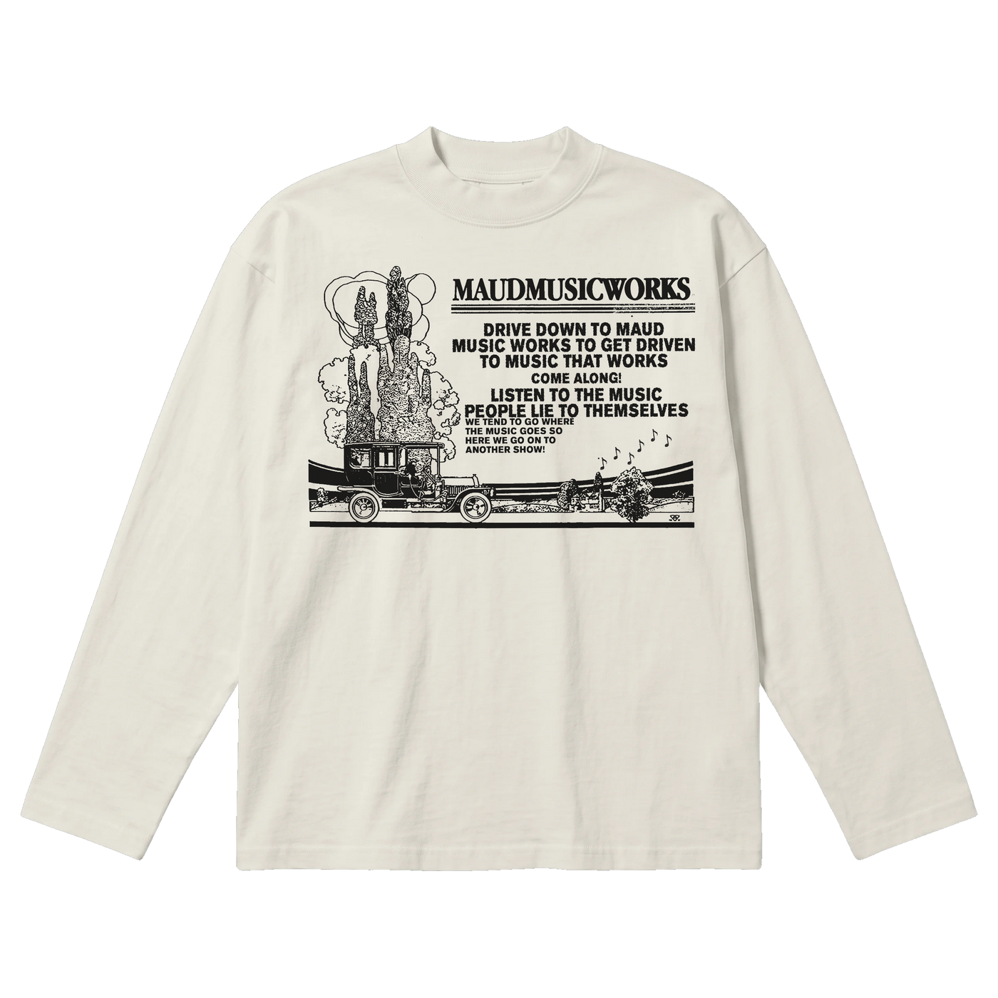 Music Works Baggy L/S Tee - Off White - Front